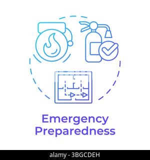 Emergency preparedness blue gradient concept icon Stock Vector