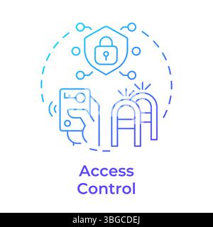 Access control blue gradient concept icon Stock Vector