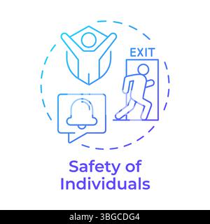 Safety of individuals blue gradient concept icon Stock Vector