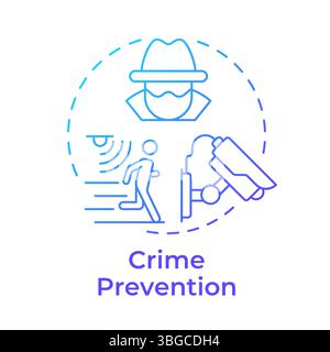 Crime prevention blue gradient concept icon Stock Vector
