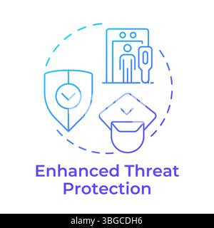 Enhanced threat protection blue gradient concept icon Stock Vector