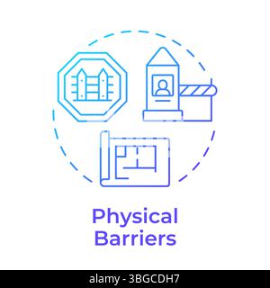 Physical barriers blue gradient concept icon Stock Vector