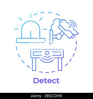 Detect blue gradient concept icon Stock Vector