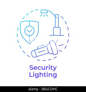 Security lighting blue gradient concept icon Stock Vector