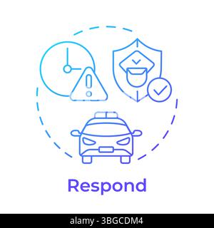 Respond blue gradient concept icon Stock Vector