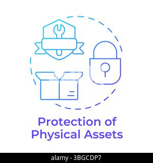Protection of physical assets blue gradient concept icon Stock Vector