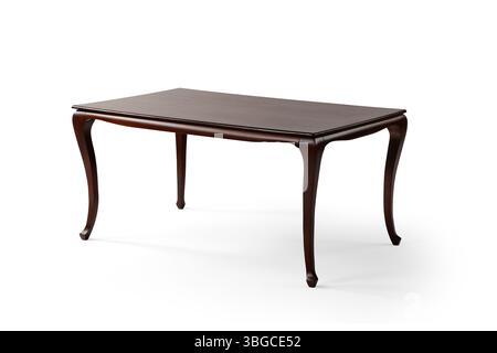 wooden table isolated on white background .dining table . Stock Photo