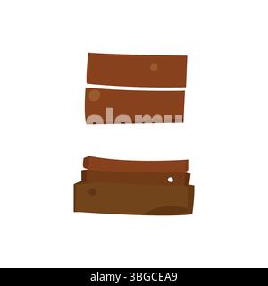 Cartoon wooden planks set. Rustic timber boards in flat style, isolated on white background. Stock Vector