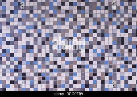 Real 70s wall tiles background texture. Checkered pattern. Stock Photo