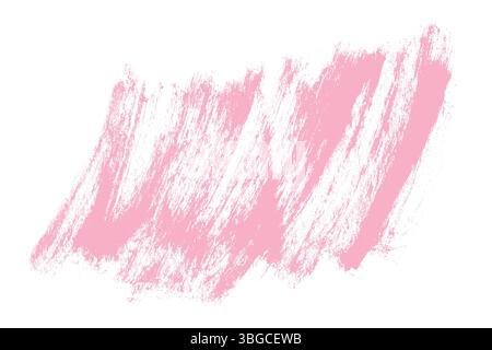 Grunge Bold Pink Brush Stroke Isolated on White Background. Grainy modern paint smear texture for presentations, cover, ad, website, poster, card Stock Vector