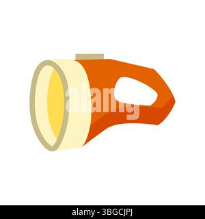 Cartoon Camping Flashlight Isolated Icon Stock Vector