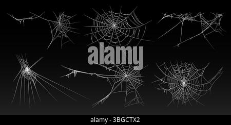 Halloween old spooky cobweb with various sizes and shapes. Stock Vector