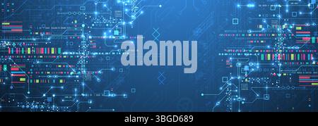 Abstract technology concept. Circuit board color background. Vector illustration Stock Vector