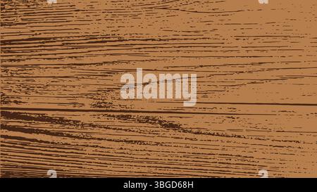 Wooden grungy texture. Wood background. A brown wooden surface illustration. Stock Vector