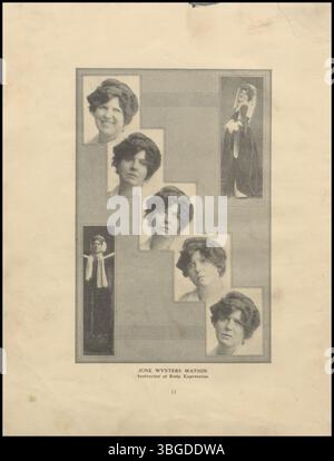 The Wynters School of Expression album (1913-1923) includes faculty biographies, alumni profiles, and information on school events. Founded by Mary and June Wynters in 1913, the school focused on the promotion of speech arts through Voice and Body Expression. Originally at 771 North High St., the school relocated in 1919 to 82 W. 10th Ave. Stock Photo