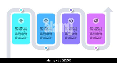 Infographic template with icons and 4 options or steps. Rectangles. Can be used for workflow layout, diagram, banner, webdesign. Vector illustration Stock Vector