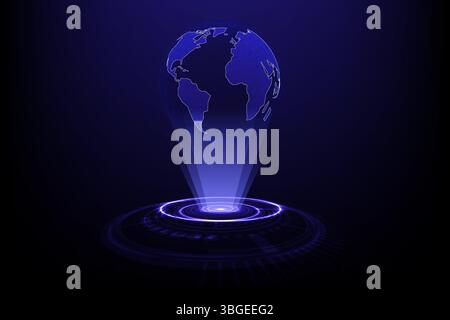 Global network and technology on world map, Abstract background for business innovation, Vector Illustration Stock Vector
