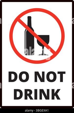 Do not drink sign on a white background Stock Vector