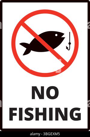 No fishing sign isolated on a white background Stock Vector
