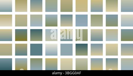 Muted Gradient Color Palette - Earthy Square Swatch Grid Background Stock Vector