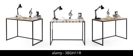 desk different angle isolated on white background . Stock Photo