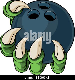 Bowling Ball Claw Cartoon Monster Animal Hand Stock Vector