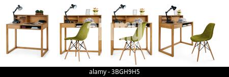 desk different angle isolated on white background . Stock Photo