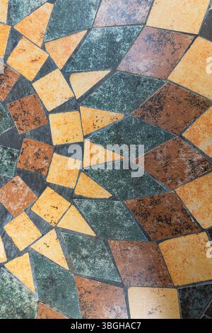 Mosaic Stone Tile Table Top Pattern Background Stock Photo