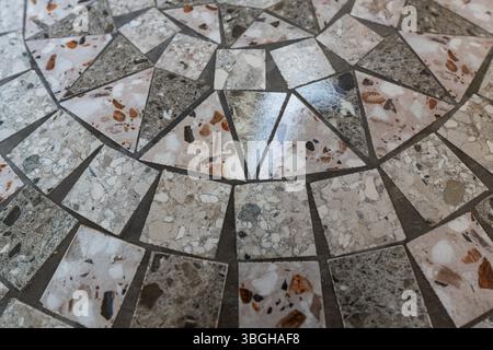 Mosaic Stone Tile Table Top Pattern Background Stock Photo
