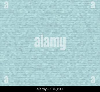 Seamless geometric pattern. Rounded stacked hexagons mosaic cells. Blue color tones. Small hexagon geometric shapes. Tileable pattern. Stock Vector