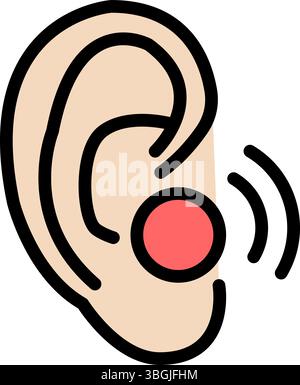 Wireless earbud outline icon. Vector line icon for web design isolated on white background. Stock Vector