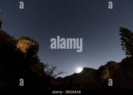 Amatlán at night, Morelos, Mexico Stock Photo