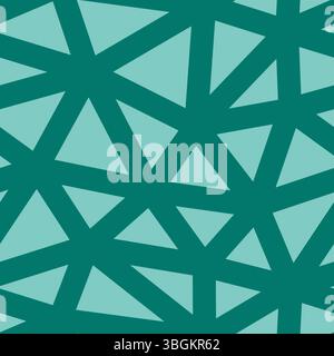 Vector science background. Teal color. Large triangles size. Heavy lines weight. Repeatable pattern. Seamless tileable vector illustration. Stock Vector