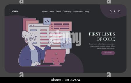 Women in AI focus on coding and technology, engaging in innovative projects. This illustration conveys their contributions to the tech industry through programming and problem-solving. Vector illustration. Stock Vector