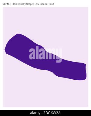 Nepal - solid black silhouette map of country area. Simple flat vector ...