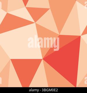 Tileable abstract background. Big triangles size. Repeatable pattern. Peachy color palette. Trending vector tiles. Seamless vector illustration. Stock Vector