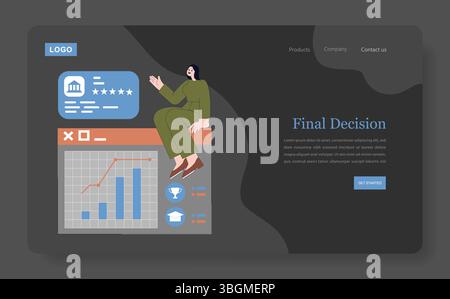 A comprehensive visual representation of data analysis utilizing various graphs and decisionmaking illustrations Stock Vector