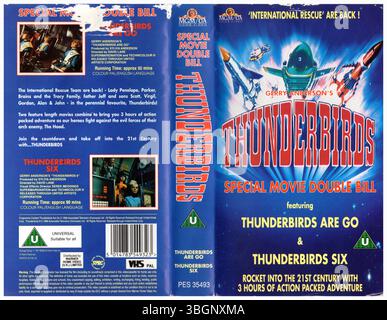 Thunderbirds - Special Movie Double Bill - Thunderbirds Are Go & Thunderbirds Six VHS Cover (1991) (UK) by Warner Home Video Stock Photo