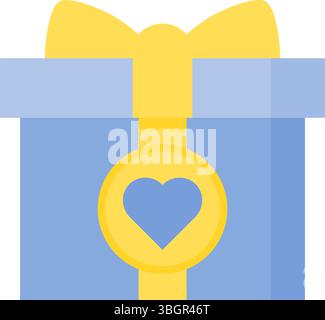 Blue gift. Blue gift with heart symbol. Stock Vector