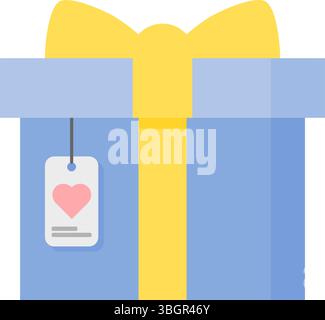 Blue gift. Blue gift with card. Stock Vector