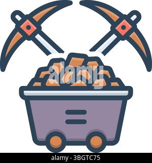 Icon for coal mine, coal Stock Vector