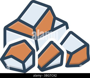 Icon for piece of coal, black diamond Stock Vector