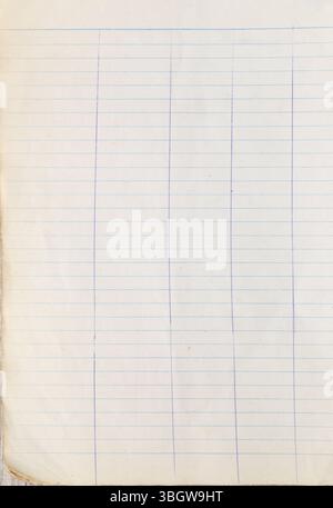 Sheet of blank lined paper designed for writing or drawing. Ideal for educational or creative projects requiring a clean background. Stock Photo