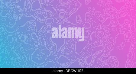 Abstract contour lines create a colorful gradient background with topographic features Stock Vector