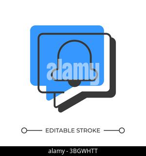 Alarm notification offset shadow line icon Stock Vector