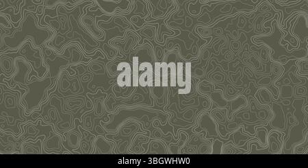 Intricate green contour lines depicting a topographic map design on textured background Stock Vector