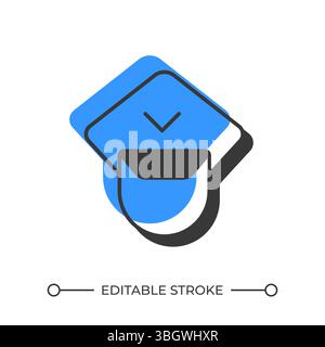 Police officer offset shadow line icon Stock Vector