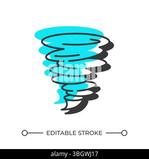 Tornado offset shadow line icon Stock Vector