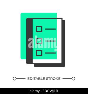 To do list offset shadow line icon Stock Vector