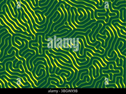 Abstract background with optical illusion generative pattern and vibrant fluid psychedelic colors Stock Vector